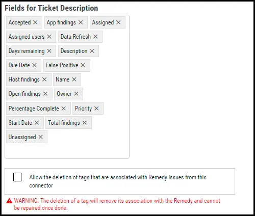 BMC Remedy Connector - Fields for Ticket Description