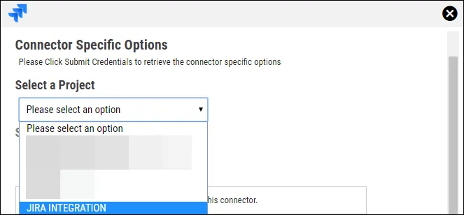 Jira Connector Guide - Select Project