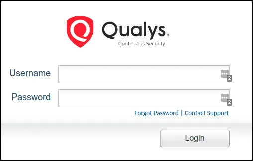 Qualys WAS - Login Screen