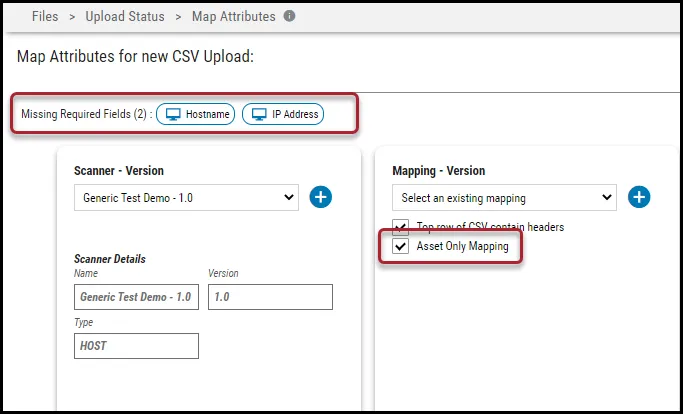 Generic Upload Guide - Asset Only Mapping