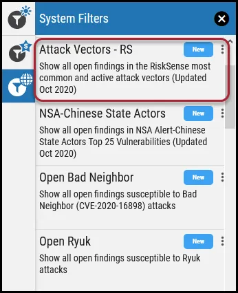 Filters - Attack Vectors RS Filter