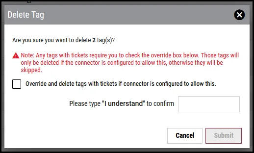 Delete Tag - Delete Tag Window-1 Delete Tag - Delete Tag Window-1