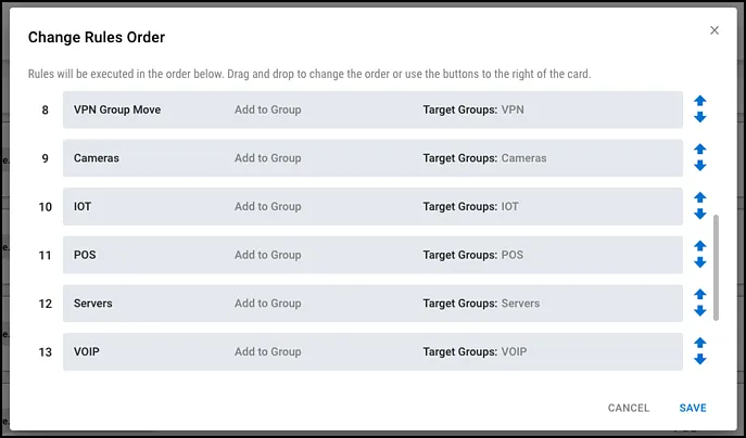 Playbooks - Change Rules Order