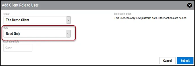 Read Only - Select Read Only Role