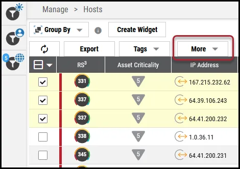 Update Remediation by Assessment - More Button Location