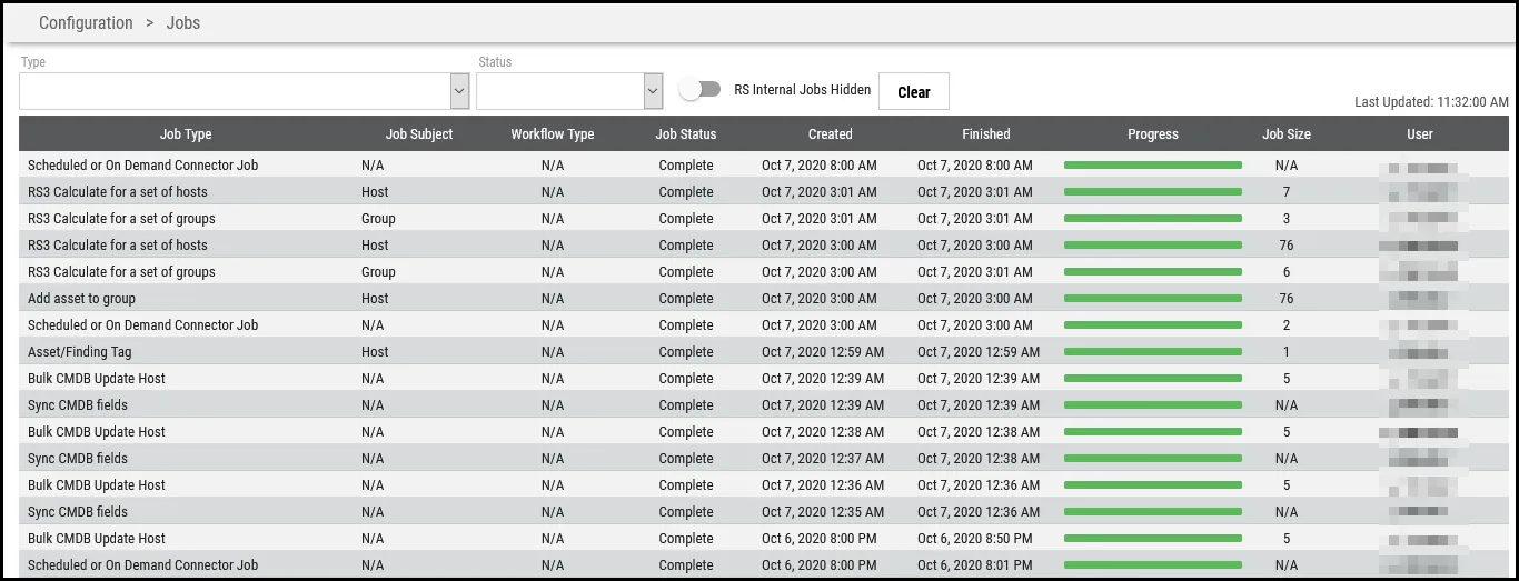 Jobs Page - Jobs List View