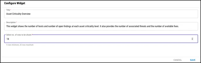 User Widgets - Configure Widget