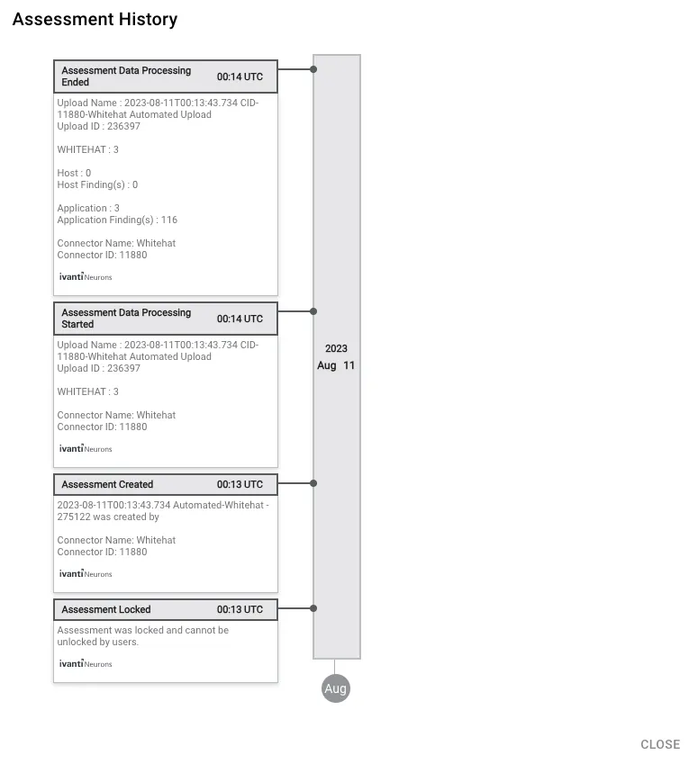 Assessment History - Assessment History Window