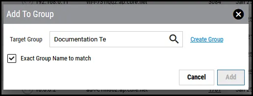 Add Application to Group - Exact Group Name to match Check Box