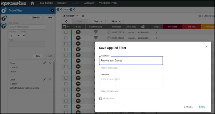 Decom Playbooks - Save Filter Remove from Groups