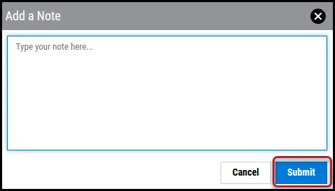 Note Host Findings - Add a Note Window