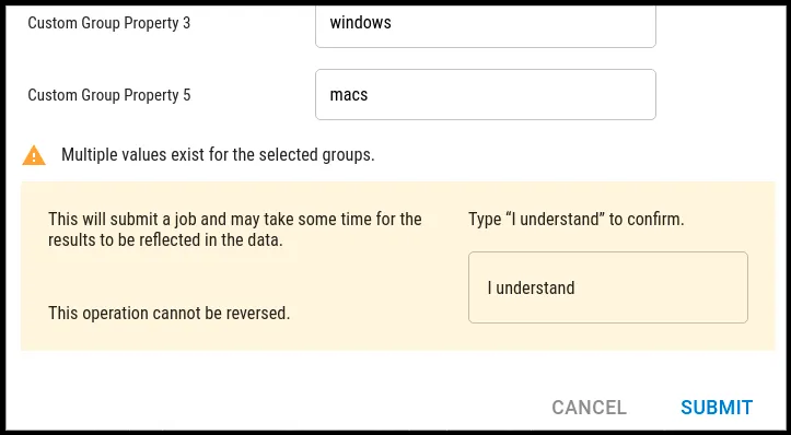 Custom Group Properties - I Understand Box