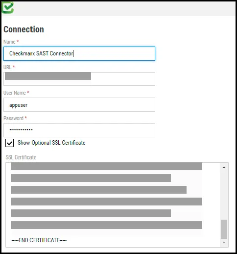 Checkmarx SAST Connector - Connector Configuration