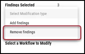 Remove Findings Workflow - Remove Findings