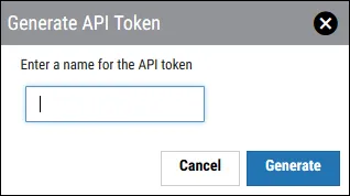 API Token - Name API Token Window