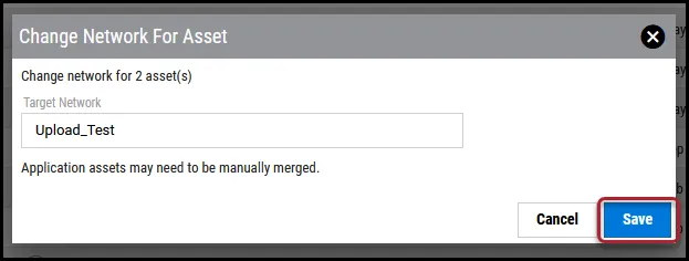 Change Application Network - Save Button Location