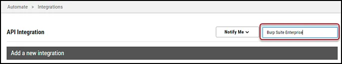 Burp Suite Enterprise - Search for Connector