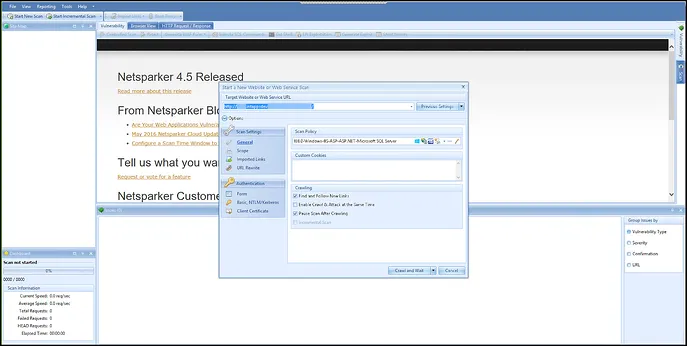 Netsparker - Interface Netsparker - Interface