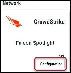 Crowdstrike Connector - Configuration Button Location