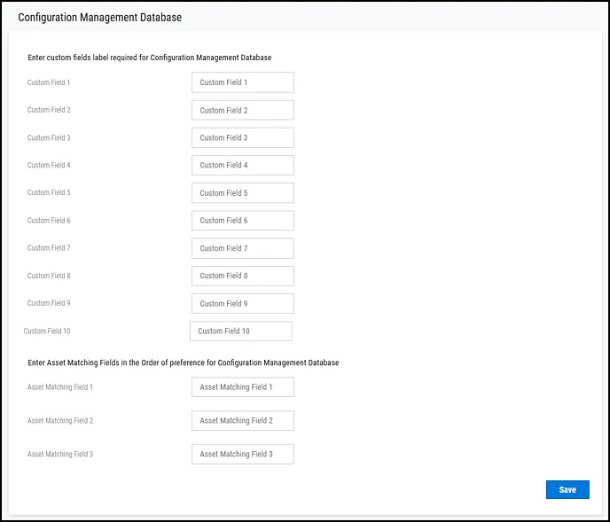 ServiceNow CMDB - Client Settings Custom and Asset Matching Fields