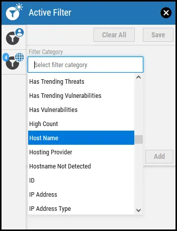 Active Filters - Filter Category