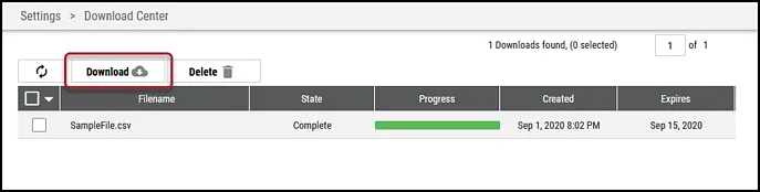 Download Center - Download Button Location