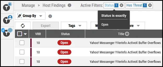 Clearing Active Filters - Hover Over Active Filter Bar