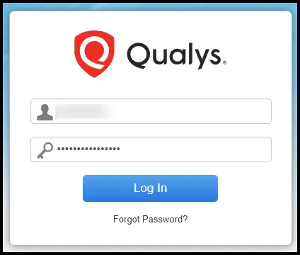 Qualys Vuln Report - Login Screen