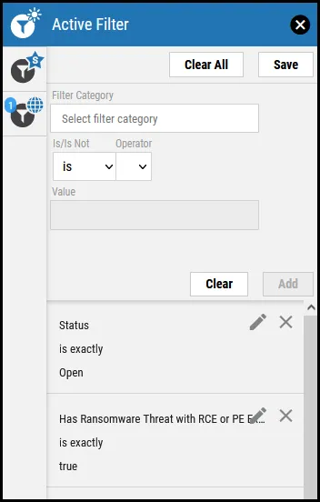 Saving a Filter - Selected Filters