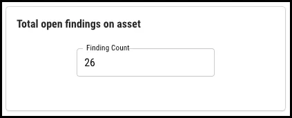 RS3 Simulator - Total Open Findings on Asset