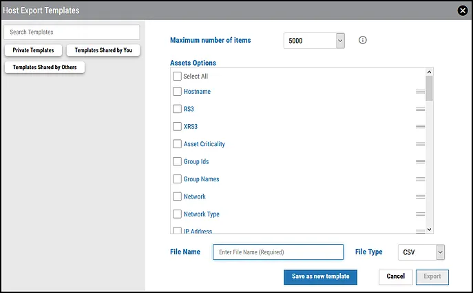 Configurable Export - Host Export Template Example