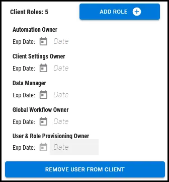 Users Page - Client Roles