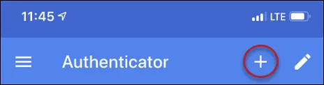 Two-Factor Authentication - Plus Button in Google Authenticator Two-Factor Authentication - Plus Button in Google Authenticator