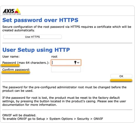 AXIS - User setup