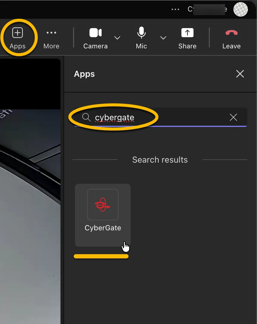 Add CyberGate to the topbar