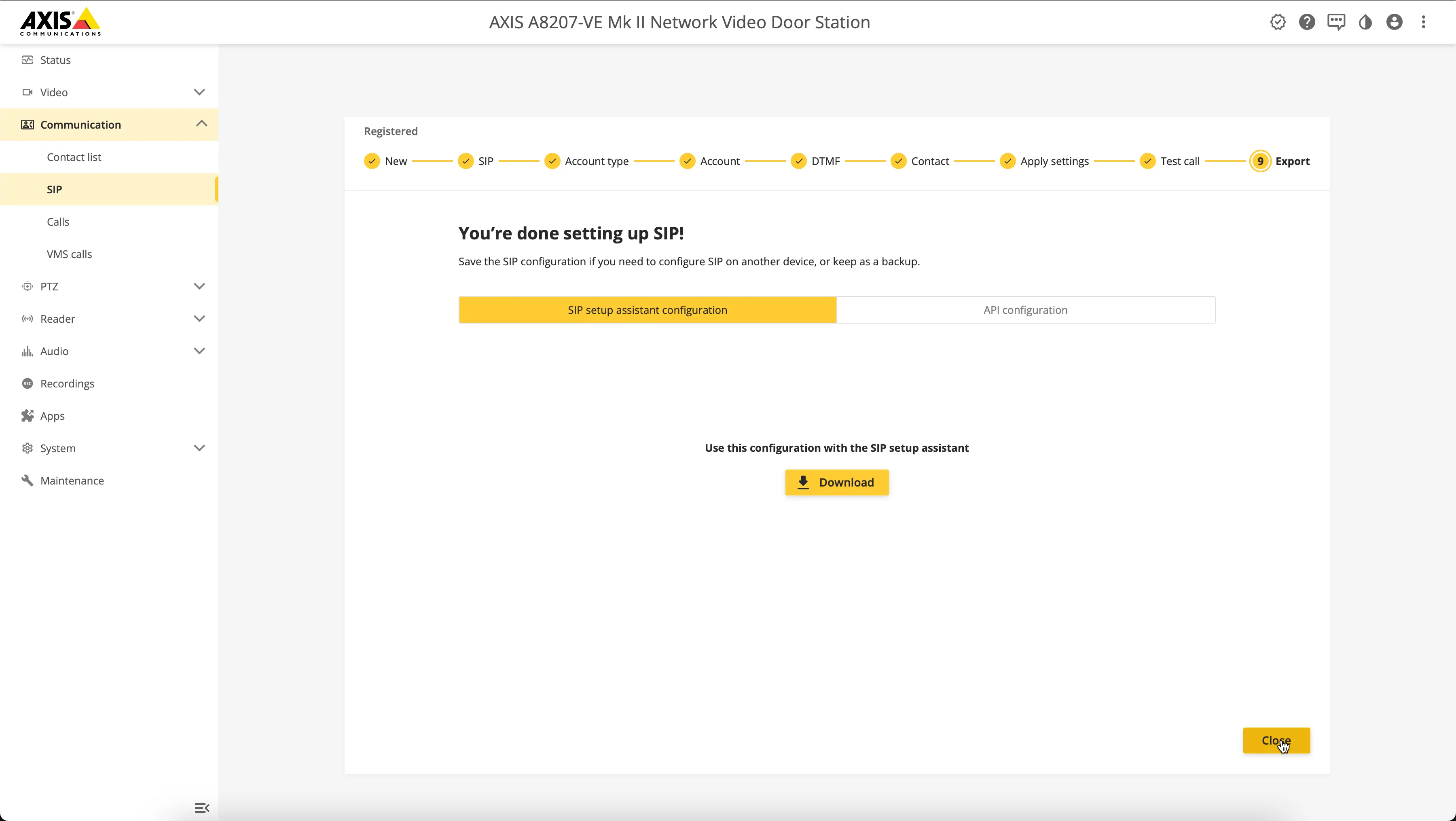 AXIS - Setup done