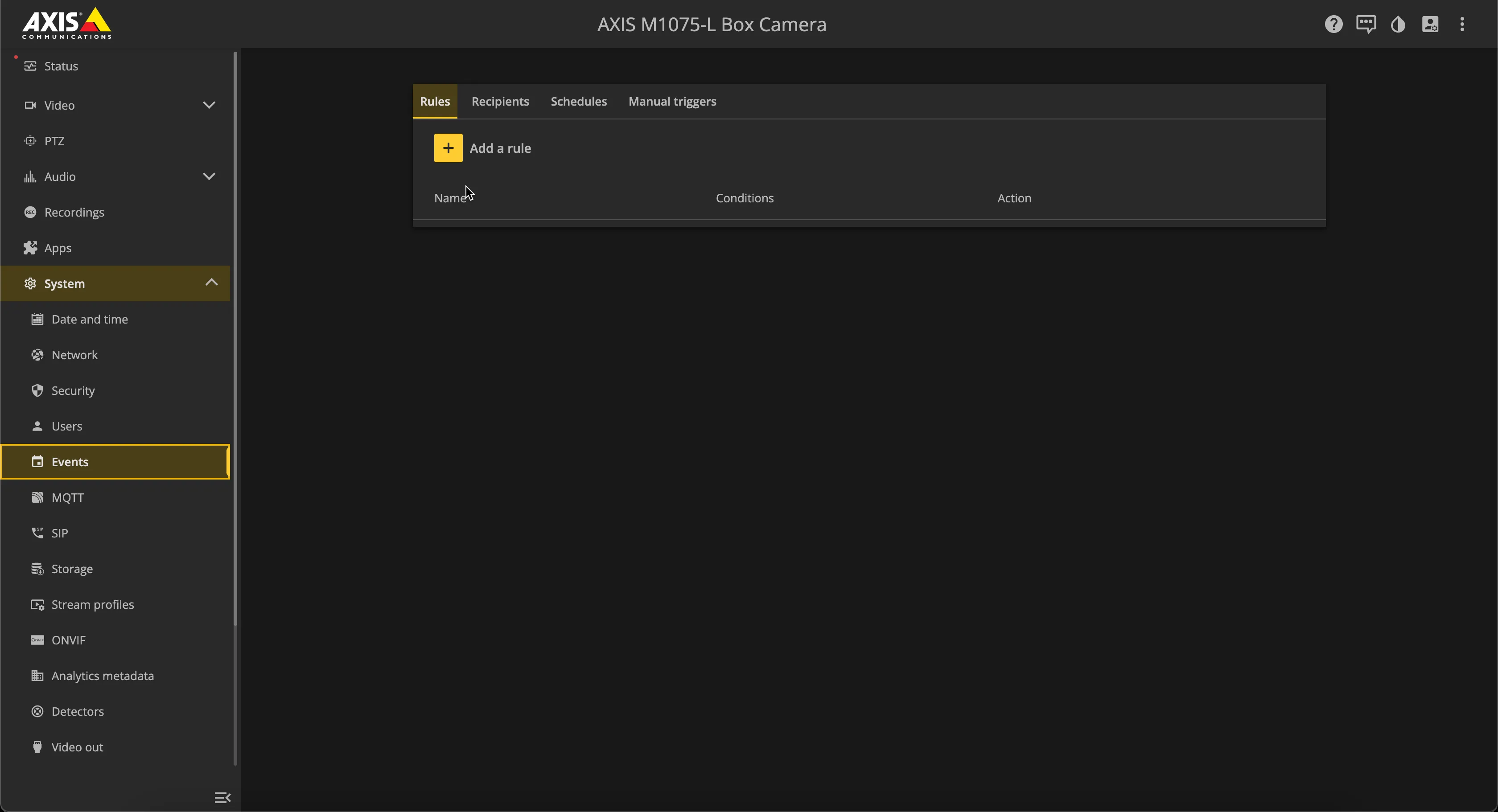 AXIS - System - Events