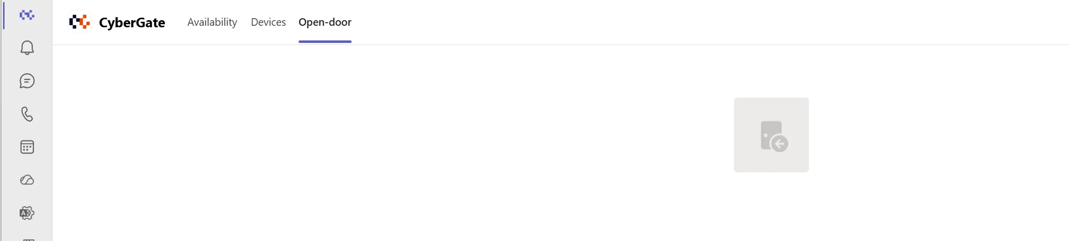 CyberGate App - Open-door tab - the button is grey while there is no call