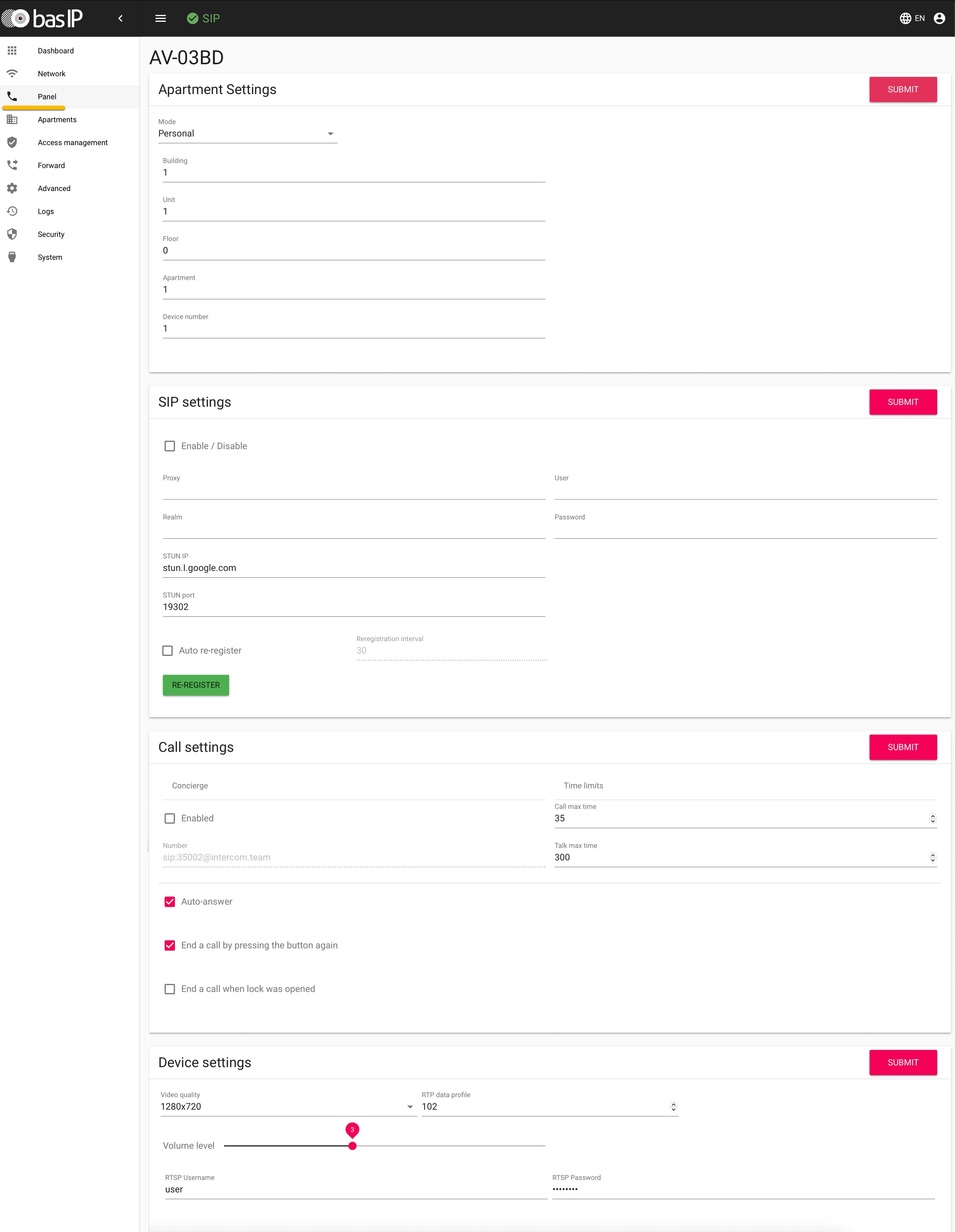 BAS-IP - Panel