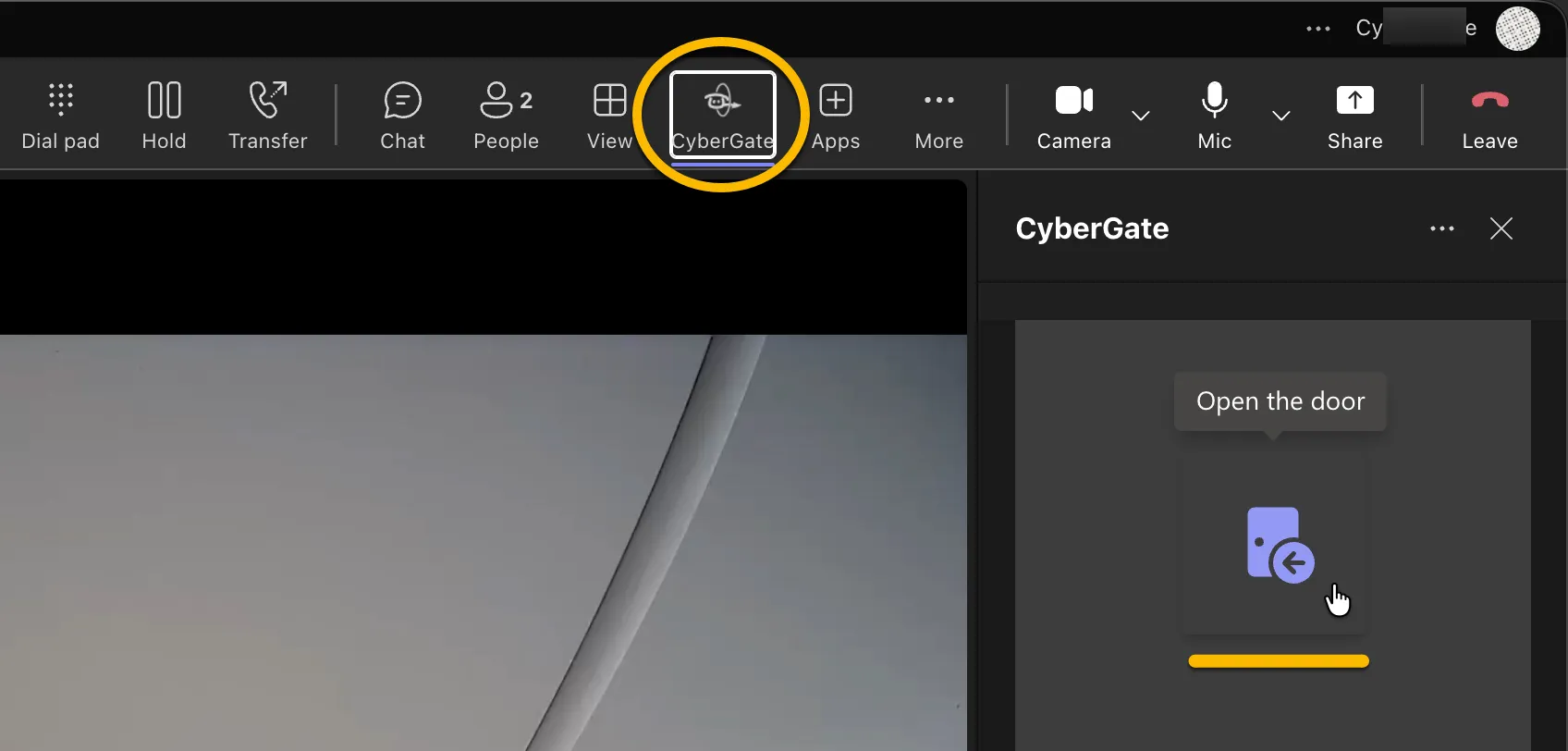 CyberGate - Open-door button