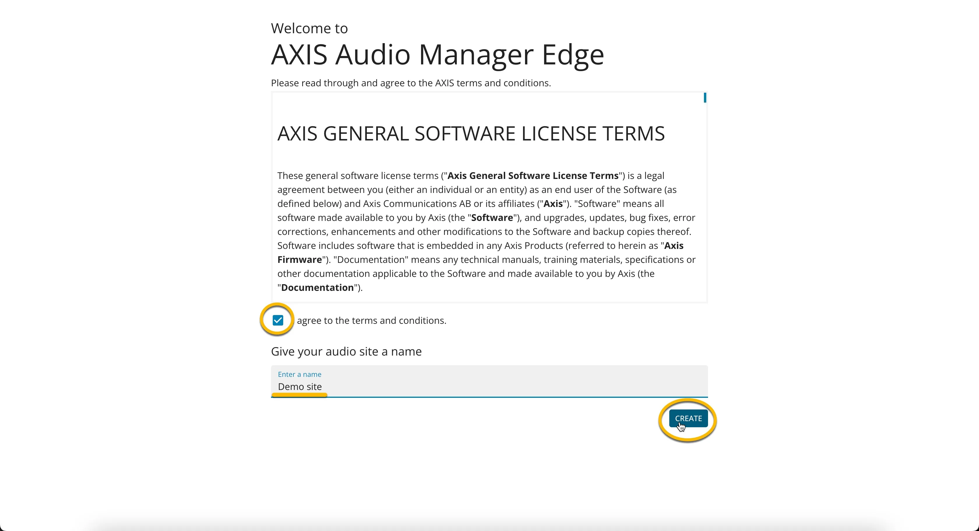 AXIS audio manager Edge - Name audio site AXIS audio manager Edge - Name audio site