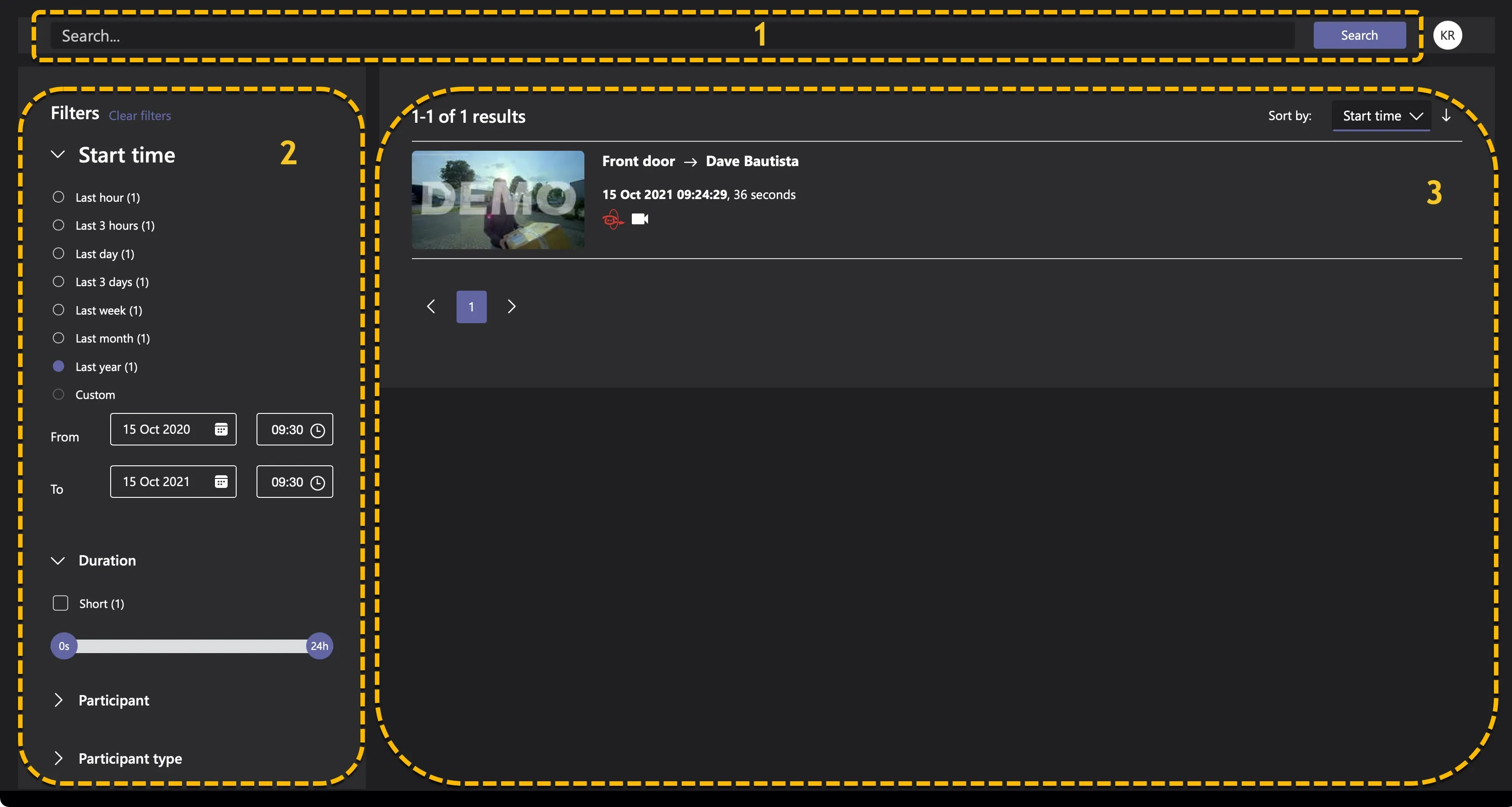 ATTEST Replay Search screen