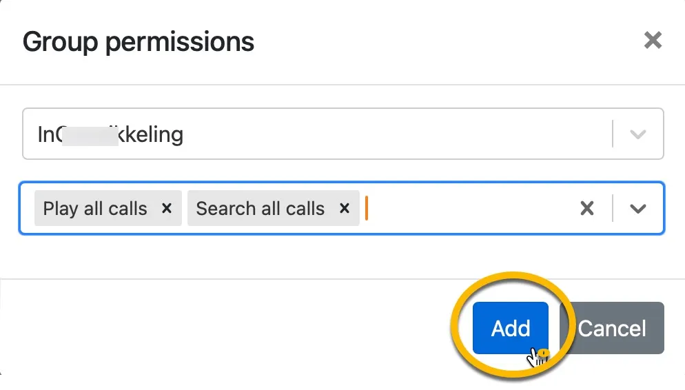 ATTEST management portal ‘Group permissions’ - Assign permissions to a specific group