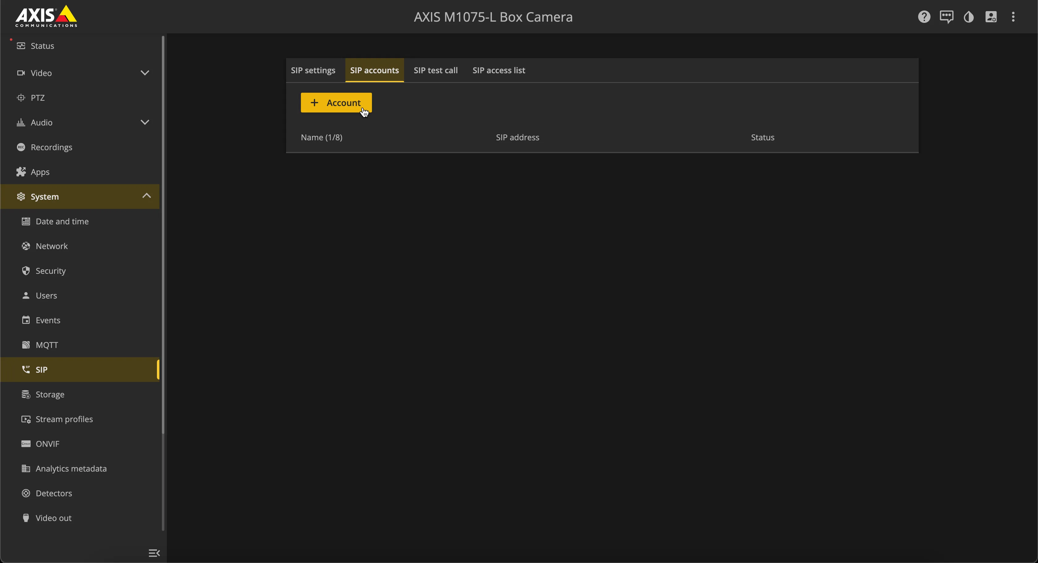 AXIS - Add account