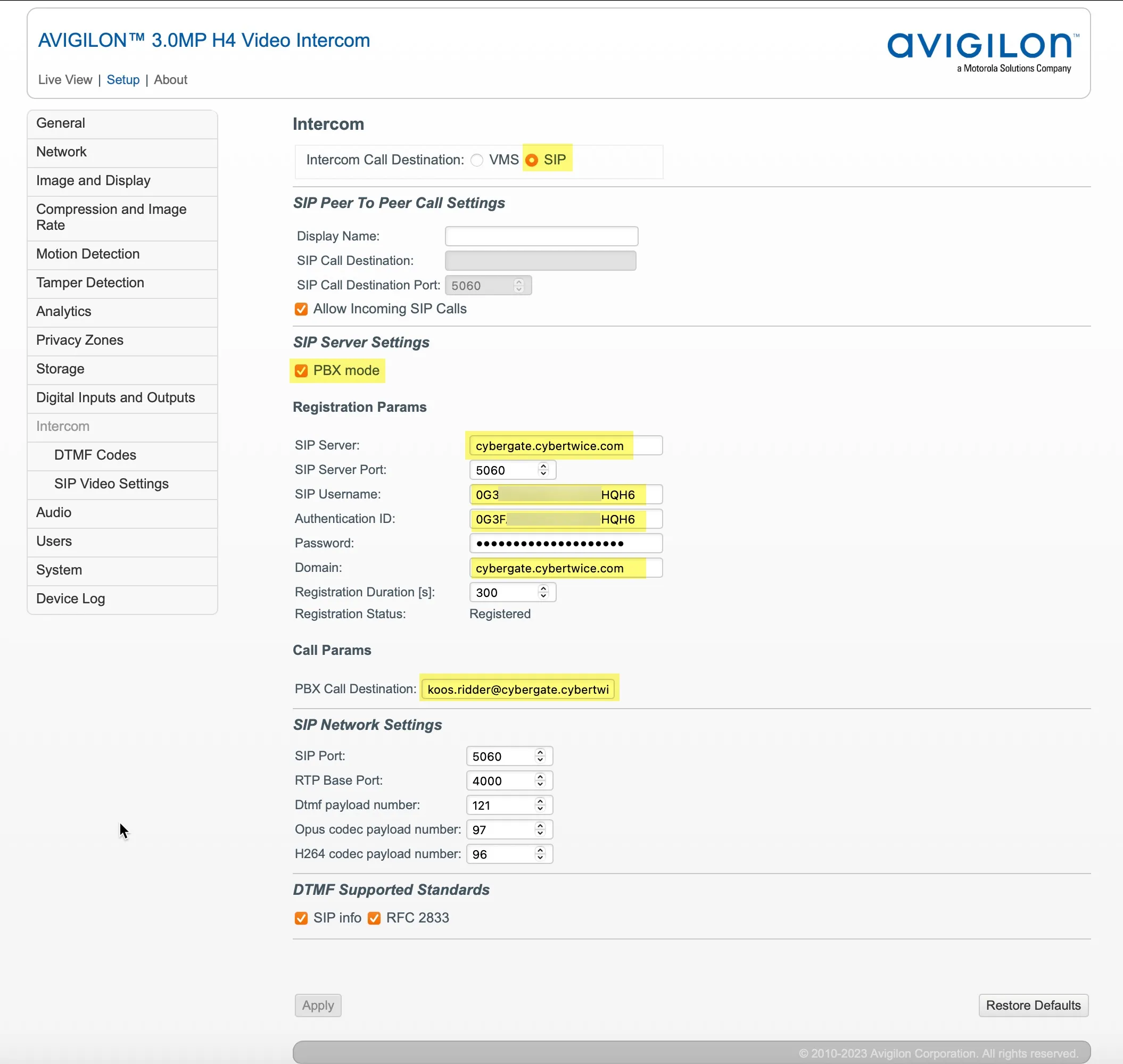 Avigilon - Intercom