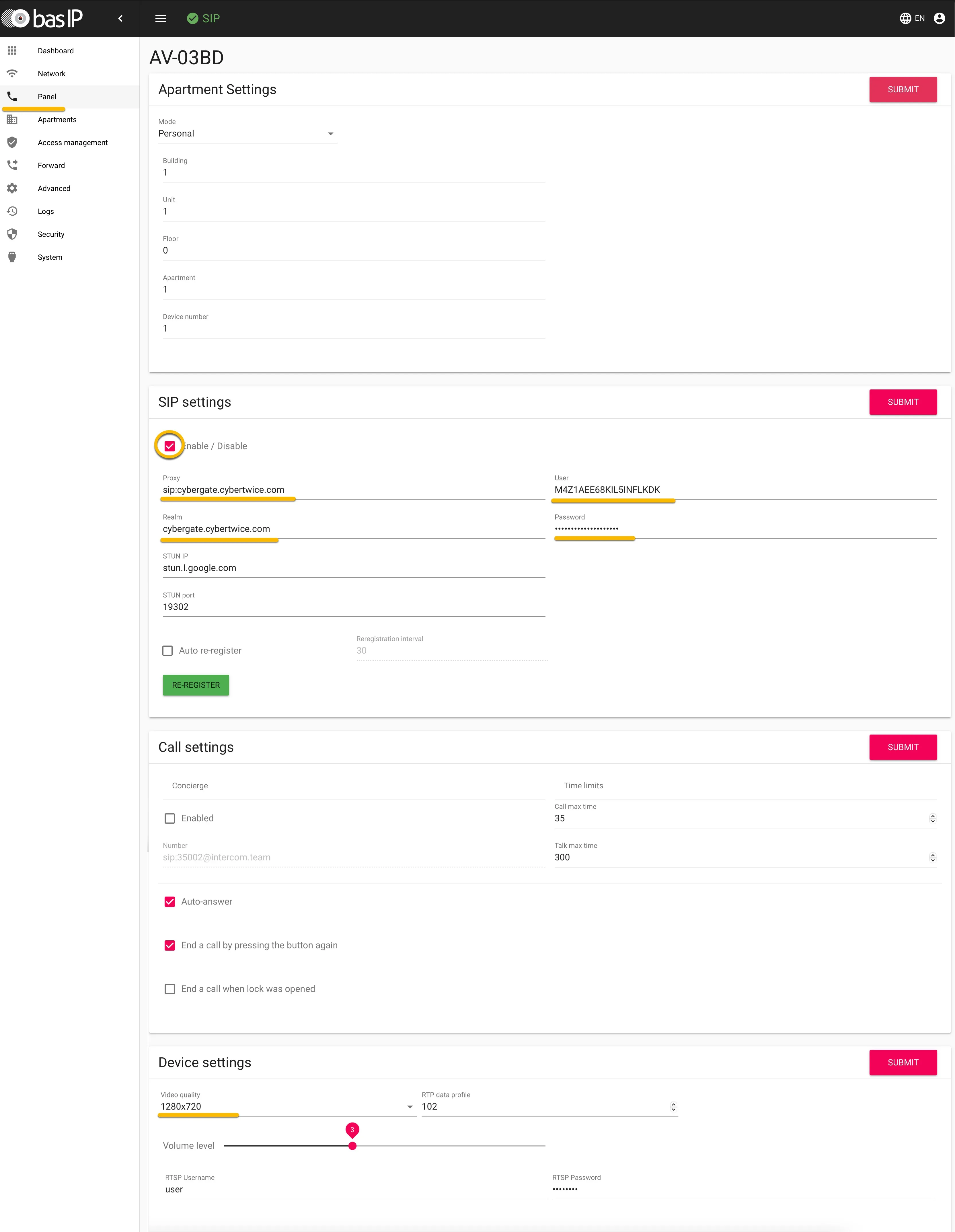 BAS-IP - Panel