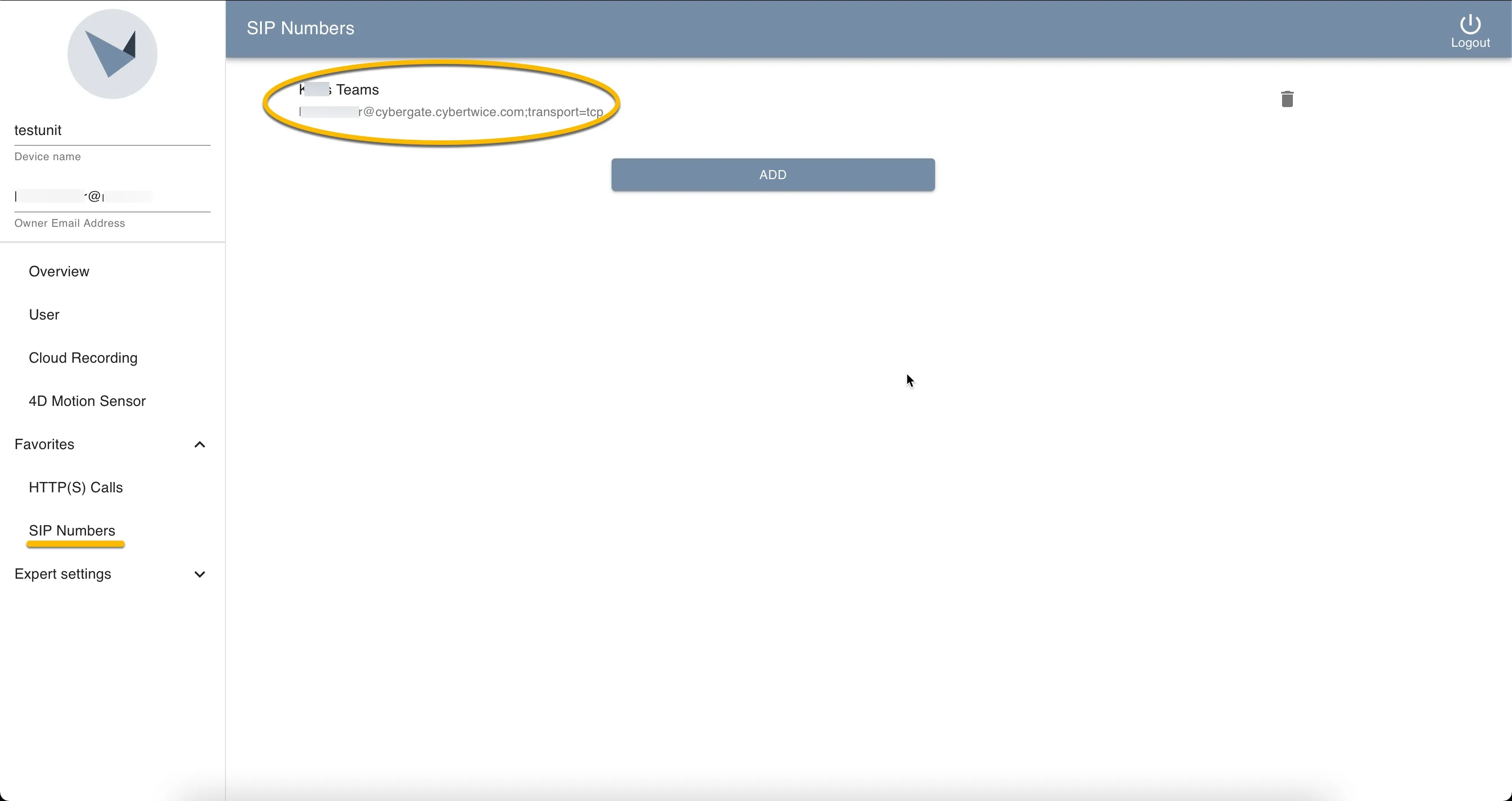 Doorbird - SIP number added