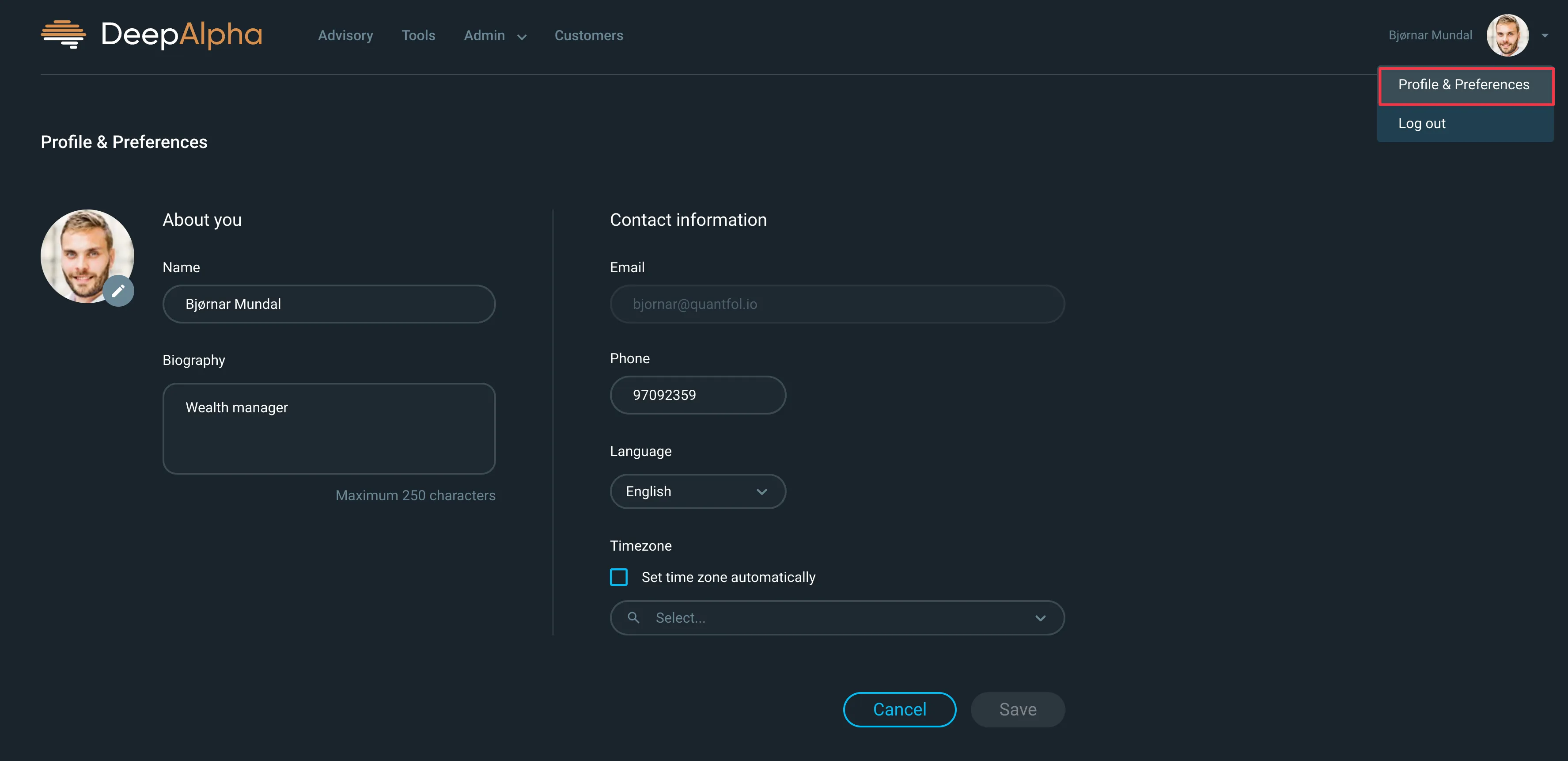 Upload information