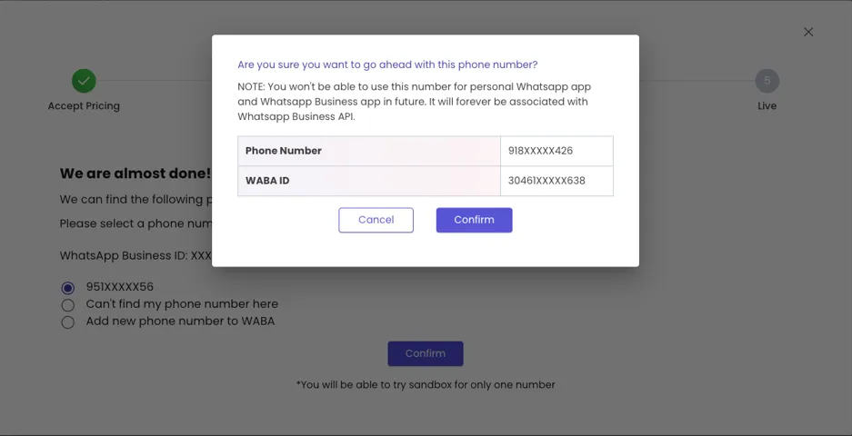 Confirm WABA ID 