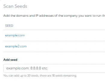 Teo seeds have been added, the Add Seed box shows how many are available to use